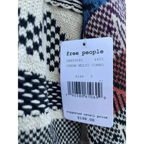 NWT Free People Womens Bell Sleeve V Neck Patchwork Knit Sweater Dress Multi S - Picture 12 of 13